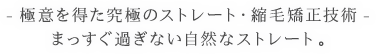 極意を得た究極のストレート・縮毛矯正技術、まっすぐ過ぎない自然なストレート。